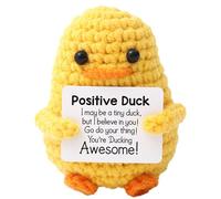 Genérico Emotional supporrt Crochet Duck- 7.5x5x5cm Versatile Positive Crochet Duck | Emotional supporrt Crochet | Cute Crochet Duck Doll Encouragement Card | Knitting Duck Doll For Table, Bookshelf