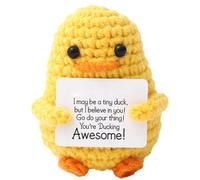 Generico emotional supporrt Crochet Duck- 7.5x5x5cm Versatile Positive Crochet Duck | emotional supporrt Crochet | Cute Crochet Duck Doll Encouragement Card | Knitting Duck Doll For Table, Bookshelf