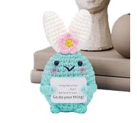 Genérico Emotional Support Plush, Handmade Knitted Bunny Doll, Soft Wool Comfort Toy, Thoughtful Gift for Women, Gentle Stress-Relief Companion, Easter Halloween Christmas Birthday Use