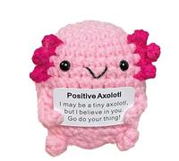 Genérico Emotional Support Plush, Positive Axolotl Crochet, Small Pocket Size Cute Creative Hand-Knitted Toy for Friends Special Someone Family, 2.76x2.36 Inches Pink 1 Piece