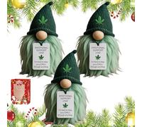 Genérico Emotional Support Weed GNOME,Your Little Cannabis Companion, Funny Cannabis Leaf Beanie Mini GNOME Figurinewith Inspirational Tags, Cozy Decorative Plushie Gift for Home or Office (3pcs)