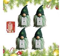 Genérico Emotional Support Weed GNOME,Your Little Cannabis Companion, Funny Cannabis Leaf Beanie Mini GNOME Figurinewith Inspirational Tags, Cozy Decorative Plushie Gift for Home or Office (4pcs)