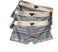 Genérico Empiricala Vintage Pattern Design Men's Premium Cotton Boxer Briefs, Mesh Panel Underwear Men Pack Smooth