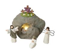 Generico Empty Tomb Easter Scene - 17 x 17 x 6 cm Sturdy Structure Religious Resin Centerpiece,Wide Application Easter Scene Display Tomb,for Shelf Spring Office Mantle Christian Home Church