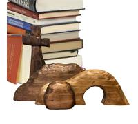 Generico Empty Tomb Easter Scene, Wooden Cross Empty Tomb Statue Set Jesus Nativity Scene, Convenient To Carry Cross Figurines Variety Ornaments For Christian, Home Wall Shelf, Table Decor