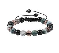 Genérico en negro pulsera mm plata anillos encanto muñeca pulsera niñas accesorios regalos vacaciones ancho natural 2 con pulsera clásica hombre, talla única, Rocas, No Gemstone