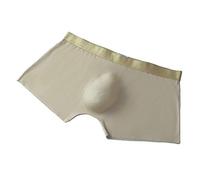 Genérico Encaje Ropa Interior Bóxer de Hielo Transpirable de Seda, Pantalones cómodos de sin para Hombre, Ropa Interior íntima De Lencería (Beige, XXL)
