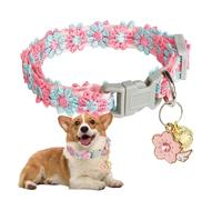 Genérico Encantador Collar de Gatito - Correa Ajustable Suave y Linda con Bordado Encaje y Cascabel,Collar De Encaje Para Gato - Para Exterior Viaje Hogar Patio Camping Interior Verano Jardín