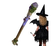 Genérico Enchanted Wand, Fairy Wand, 35cm Ritual Stick with Crystal Tip, Handcrafted Wooden Material, Cosplay Wands with Vintage Style, Pagan Tool for Meditation and Divination