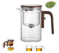 Genérico Enchantipot Harmony Teapot, Harmony Pot Press Control Water Separation Glass Teapot with Infuser for Loose Tea - Drip-Free Spout