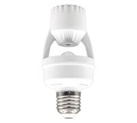 Genérico Enchufe de luz con sensor de movimiento E27 - Adaptador de bombilla PIR de encendido/apagado automático Interruptor de luz inteligente para el hogar, pasillo, escalera, garaje y sótano