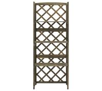Genérico Enrejado con estantes Madera Maciza de Abeto Gris 55x30x140 cm,Jardín,Artículos de Exterior,Estructuras de Exteriores,Pérgolas, Arcos y enrejados de jardín-316410