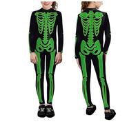 Genérico Ensemble de déguisement cosplay décontracté pour enfants, avec collants imprimés, idéal pour Halloween, fêtes et spectacles, taille M (Green, XL)