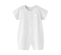 Genérico Ensemble en Coton Bio pour Nouveau-né Bébé Fille Garçon, Combinaison Longue Manche Avec Boutons Pression, Tenue Confortable pour 0-12 Mois (White, 3-6 Months)