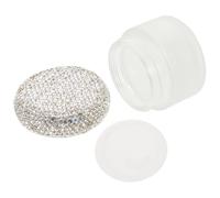 Genérico Envase para Crema Facial Rellenable de Vidrio con Pedrería Tarro Pequeño Portátil de 30 G para Cuidado Piel Viajes y Actividades al Aire Libre