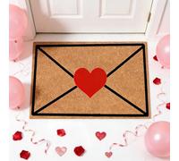 Genérico Envelope Heart Artificial Coir Door Mat, Heart Envelope Door Mat, Red Love Valentine Non-Slip Rug Outdoor, Romantic Porch Entryway Home Decor (A,19.69 in × 31.50 in)