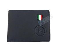 Generico Enzo Castellano - Cartera de Fútbol Celebrativo del Nápoles, campeón de Italia, 3° escudo tricolor, de piel auténtica, producto con licencia oficial, turquesa, Cm 12,5 x 9,3, Moderno