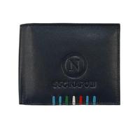 Generico Enzo Castellano - Cartera de fútbol del Nápoles, campeón de Italia, 3° escudo tricolor, de piel auténtica, producto con licencia oficial, turquesa, Cm 12,5 x 9,3, Moderno
