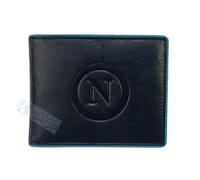 Generico Enzo Castellano - Cartera de piel del Nápoles, con diseño de fútbol celebrativo, recuerdo del tercer escudo tricolor, producto oficial, turquesa, Cm 12 x 9,5 x 2,5, Moderno
