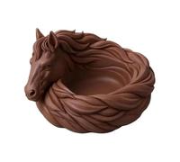 Genérico Equine Catchall Dish, Sculpted Animal Storage Accent, Small Item Display Organizer Plate, Functional Decorative Table Bowl, Elegant Home Entryway Living Room Bathroom 5.91x5.91in