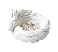 Genérico Equine Catchall Dish, Sculpted Animal Storage Accent, Small Item Display Organizer Plate, Functional Decorative Table Bowl, Elegant Home Entryway Living Room Bathroom 5.91x5.91in