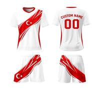 Genérico Equipacion De Futbol Niños, Conjunto Niños Verano,Equipo Unisex para NiñOs Y Adultos DiseñO Turco para JóVenes Y Adultos Ropa Deportiva CóModa para Entrenamiento Y Partidos