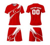 Genérico Equipacion De Futbol Niños, Conjunto Niños Verano,Equipo Unisex para NiñOs Y Adultos DiseñO Turco para JóVenes Y Adultos Ropa Deportiva CóModa para Entrenamiento Y Partidos