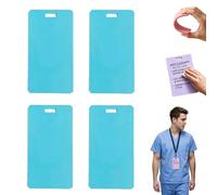 Genérico Erasable Badge Notes,Reusable Silicone Badge Notepad,Portable Dual-Side Writable Sticky Notes,Vertical Badge Pocket Notebook for Nurses,Doctors,Teachers,and Caregivers (Blue)