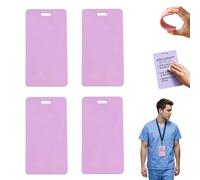 Genérico Erasable Badge Notes,Reusable Silicone Badge Notepad,Portable Dual-Side Writable Sticky Notes,Vertical Badge Pocket Notebook for Nurses,Doctors,Teachers,and Caregivers (Purple)