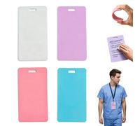 Genérico Erasable Badge Notes,Reusable Silicone Badge Notepad,Portable Dual-Side Writable Sticky Notes,Vertical Badge Pocket Notebook for Nurses,Doctors,Teachers,and Caregivers (4Mix)