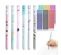 Genérico Erasable Pens, Ballpoint Tools, 0.5mm Cat Pattern Writing Instruments for Kids and Students, Smooth Ink School Office Classroom, Girls Boys Reporters Event Planners Notes