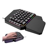 Genérico Ergonomic Game Keyboard, Programmable Mobile Phone 1 Handed Key Board, Professional Keypad, Ergonomic Controller Plug and Play For PC, Black, PP, 20.3x15.3x3.5cm, USB Wired