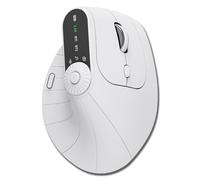 Genérico Ergonomic Triple-Connect Wireless Mouse,Ergonomic Mouse with Volume Knob,Tri-Mode Wireless,Screen Display,Programmable Knob,4 dpi Settings (White)