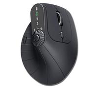 Genérico Ergonomic Triple-Connect Wireless Mouse,Ergonomic Mouse with Volume Knob,Tri-Mode Wireless,Screen Display,Programmable Knob,4 dpi Settings (Black)