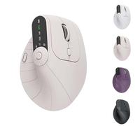 Genérico Ergonomic Triple-Connect Wireless Mouse, Ergonomic Vertical Mouse, with 4 Adjustable dpi and USB-C Receiver, with Multi-Function Knob, for Laptop/Computer/Pc (Beige)