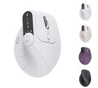 Genérico Ergonomic Triple-Connect Wireless Mouse, Ergonomic Vertical Mouse, with 4 Adjustable dpi and USB-C Receiver, with Multi-Function Knob, for Laptop/Computer/Pc (White)