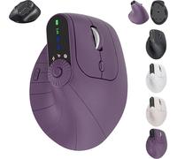 Genérico Ergonomic Triple-Connect Wireless Mouse, Ergonomic Vertical Mouse with 4 Adjustable dpi and USB-C Receiver, with Multi-Function Knob, for Computer/Pc/Laptop (Purple)
