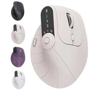 Genérico Ergonomic Triple-Connect Wireless Mouse, Ergonomic Vertical Mouse with 4 Adjustable dpi, Bluetooth 5.0 & USB-C Receiver，for Laptop/PC/Mac (Black) (Beige)