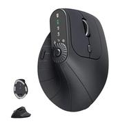 Genérico Ergonomic+Triple-Connect+Wireless+Mouse,Mouse Wireless Ergonomic, Rechargeable, Screen Display, Multi-Knob,for Laptop/Pc/Mac (Black)