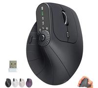 Genérico Ergonomic Triple-Connect Wireless Mouse, Programmable Knob, USB-C Recharge, 4 dpi Settings, Wireless Mouse (Black)