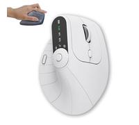 Genérico Ergonomic Triple-Connect Wireless Mouse, Vertical Ergonomic Mouse, Tri-Mode Wireless Vertical Mouses with Programmable Knob for Pain Relief for Office, Gaming, Design (White)