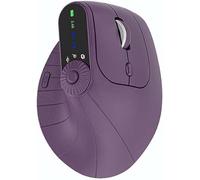 Genérico Ergonomic Triple-Connect Wireless Mouse, Vertical Ergonomic Mouse with 4 Adjustable dpi, Bluetooth 5.0 & USB-C Receiver, for Laptop/PC/Mac, Multi-Knob & Type-C Charging (Purple)