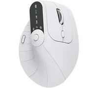 Genérico Ergonomic Triple-Connect Wireless Mouse, Vertical Ergonomic Mouse with 4 Adjustable dpi, Bluetooth 5.0 & USB-C Receiver, for Laptop/PC/Mac, Multi-Knob & Type-C Charging (White)