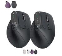 Genérico Ergonomic Triple-Connect Wireless Mouse, Vertical Ergonomic Mouse with 4 Adjustable dpi, Multi-Device Bluetooth & 2.4G Connectivity, 57° Handshake Grip & Smart Display (Black+Black)