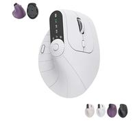 Genérico Ergonomic Triple-Connect Wireless Mouse, Vertical Ergonomic Mouse with 4 Adjustable dpi, Multi-Device Bluetooth & 2.4G Connectivity, 57° Handshake Grip & Smart Display (White)