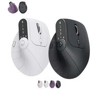 Genérico Ergonomic Triple-Connect Wireless Mouse, Vertical Ergonomic Mouse with 4 Adjustable dpi, Multi-Device Bluetooth & 2.4G Connectivity, 57° Handshake Grip & Smart Display (White+Black)