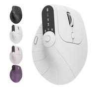 Genérico Ergonomic Triple-Connect Wireless Mouse, Vertical Ergonomic Mouse with 4 Adjustable dpi, Screen Display, for Pain Relief for Office, Gaming, Design (White)