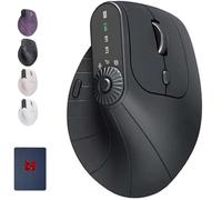 Genérico Ergonomic Triple-Connect Wireless Mouse, Vertical Ergonomic Mouse with 4 Adjustable dpi Screen Display Multi-Knob for Laptop/PC/Mac for Office/Gaming/Design (Black)