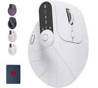Genérico Ergonomic Triple-Connect Wireless Mouse, Vertical Ergonomic Mouse with 4 Adjustable dpi Screen Display Multi-Knob for Laptop/PC/Mac for Office/Gaming/Design (White)