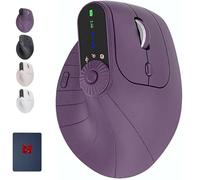 Genérico Ergonomic Triple-Connect Wireless Mouse, Vertical Ergonomic Mouse with 4 Adjustable dpi Screen Display Multi-Knob for Laptop/PC/Mac for Office/Gaming/Design (Dark Purple)